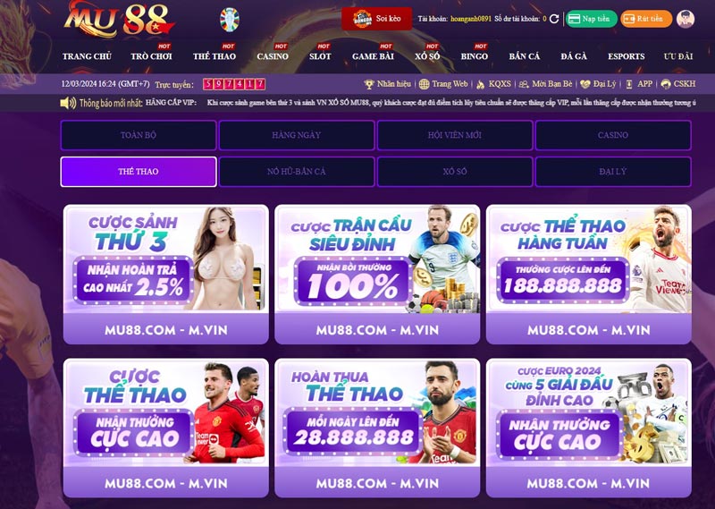 Chương trình khuyến mãi Mu88