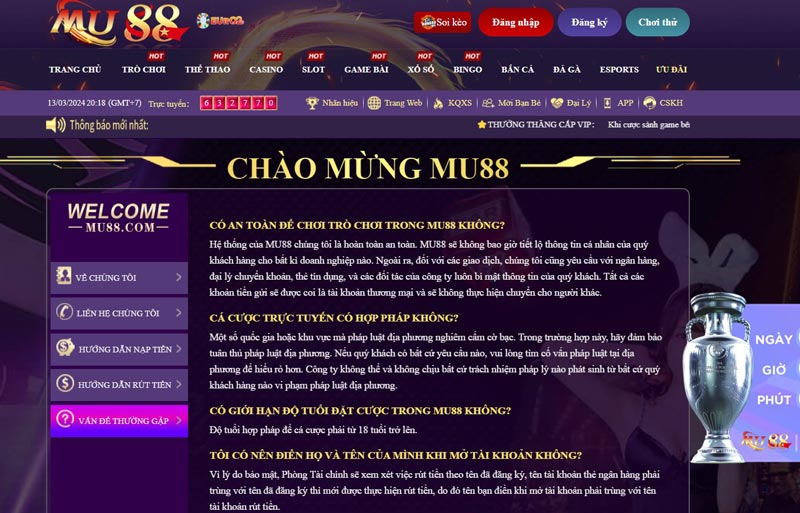 Nhà cái Mu88 có lừa đảo không? 