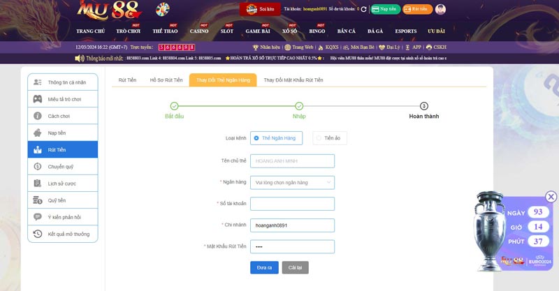 cách rút tiền Mu88